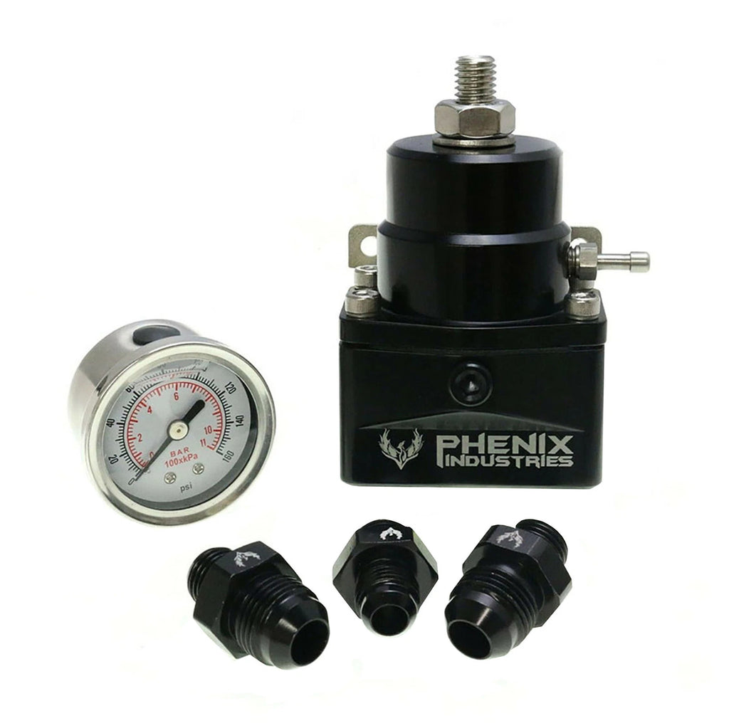 Adjustable EFI Pressure Fuel Regulator with Gauge for Phenix F50106-3