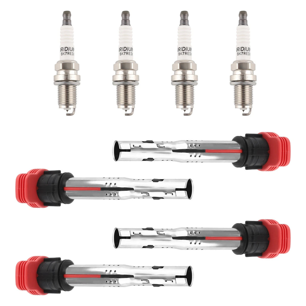Set of 4 Ignition Coils + Spark Plugs for Audi A3 A5 TT Volkswagen UF529 4644
