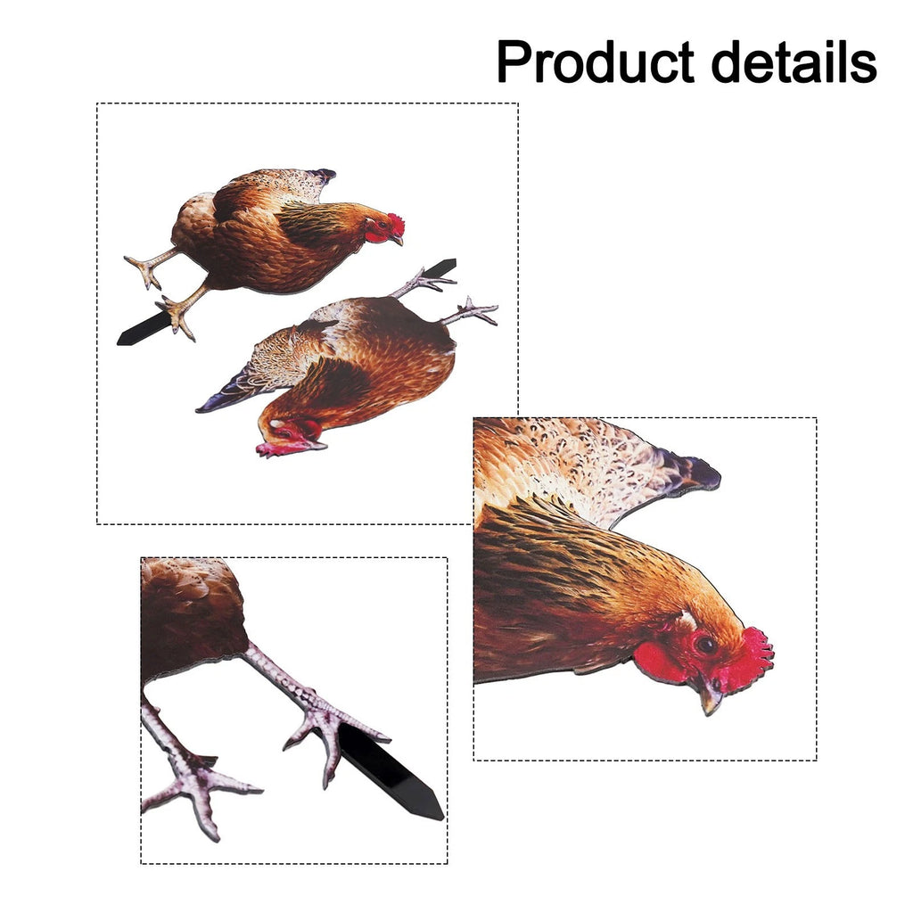 Garden Statue Chicken Sign Poles Hen Ornament Garden Accessories