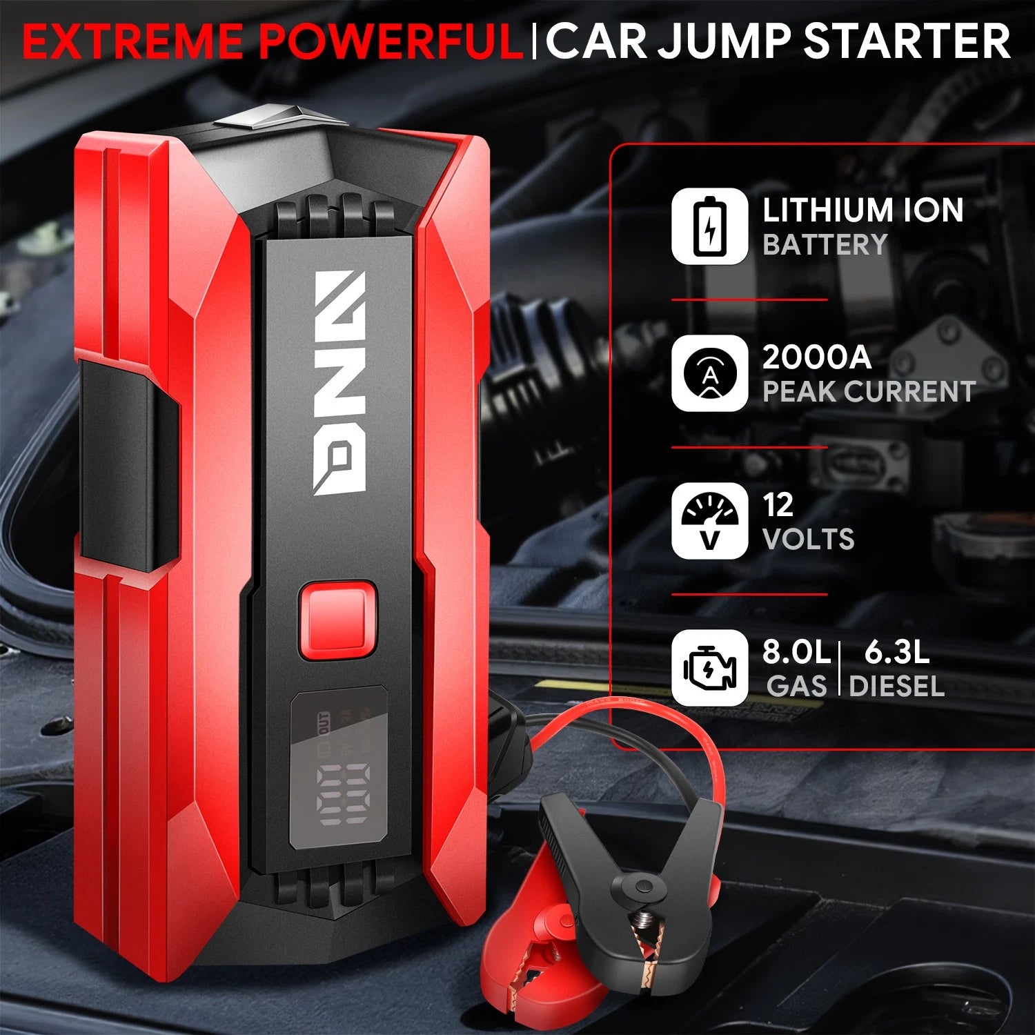 15000mAh Jump Starter Power Bank for Vehicles (Universal)