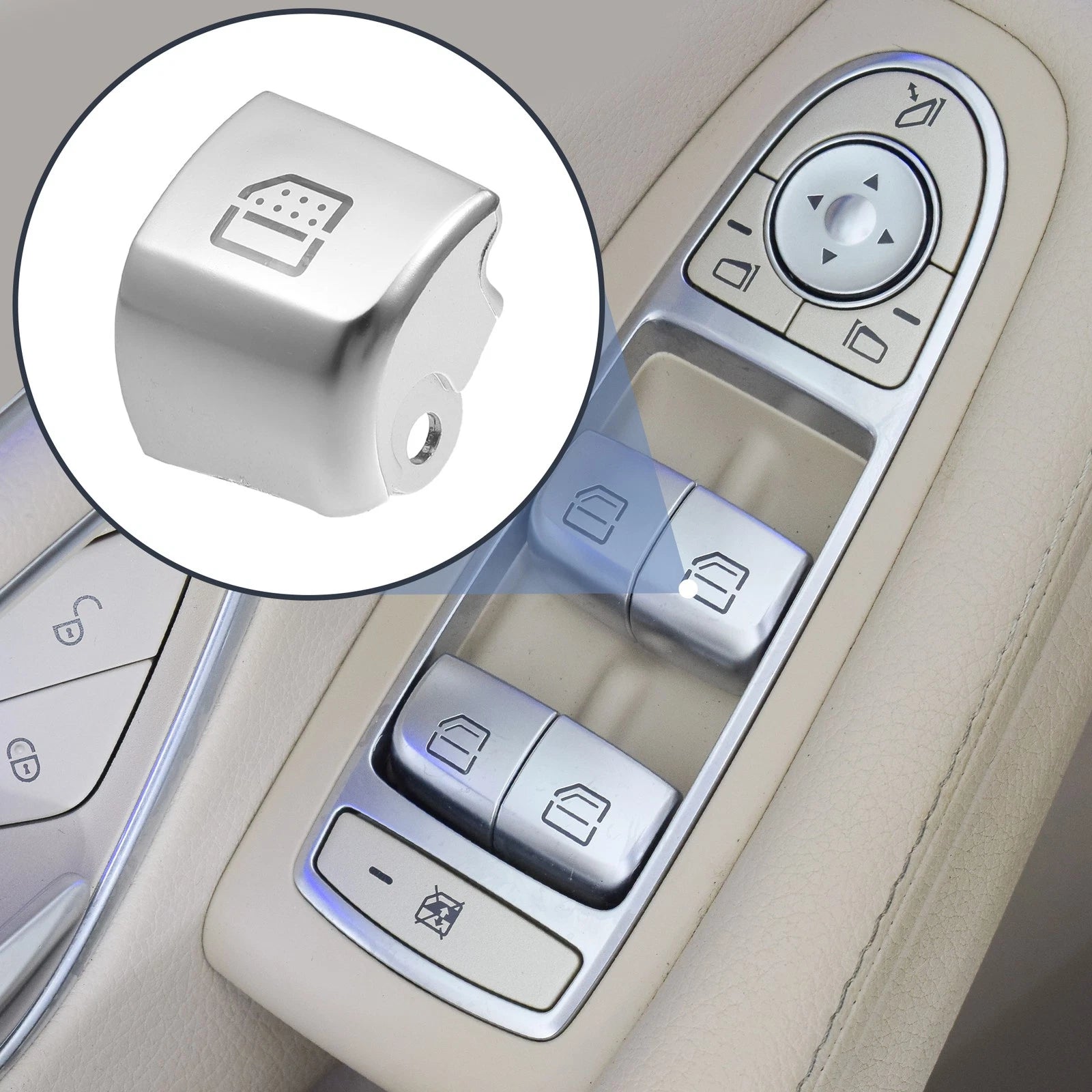 Rear Right Window Glass Lift Switch Button Cover for Mercedes Benz S320 S350 (1999–2006)