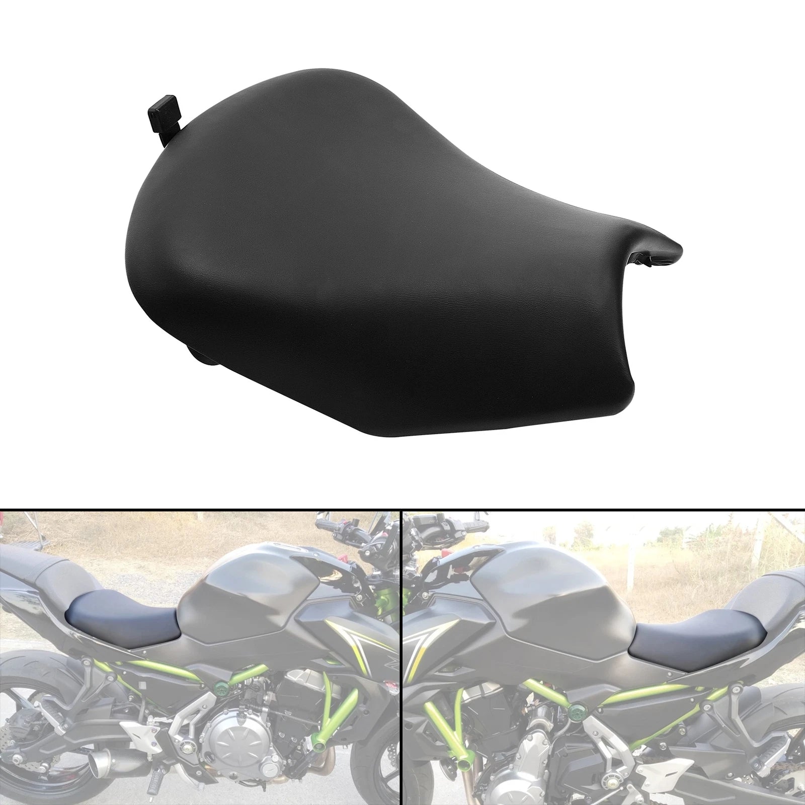 PU Black Rider Driver Seat for Kawasaki Z650 ER650 (2017–2023)