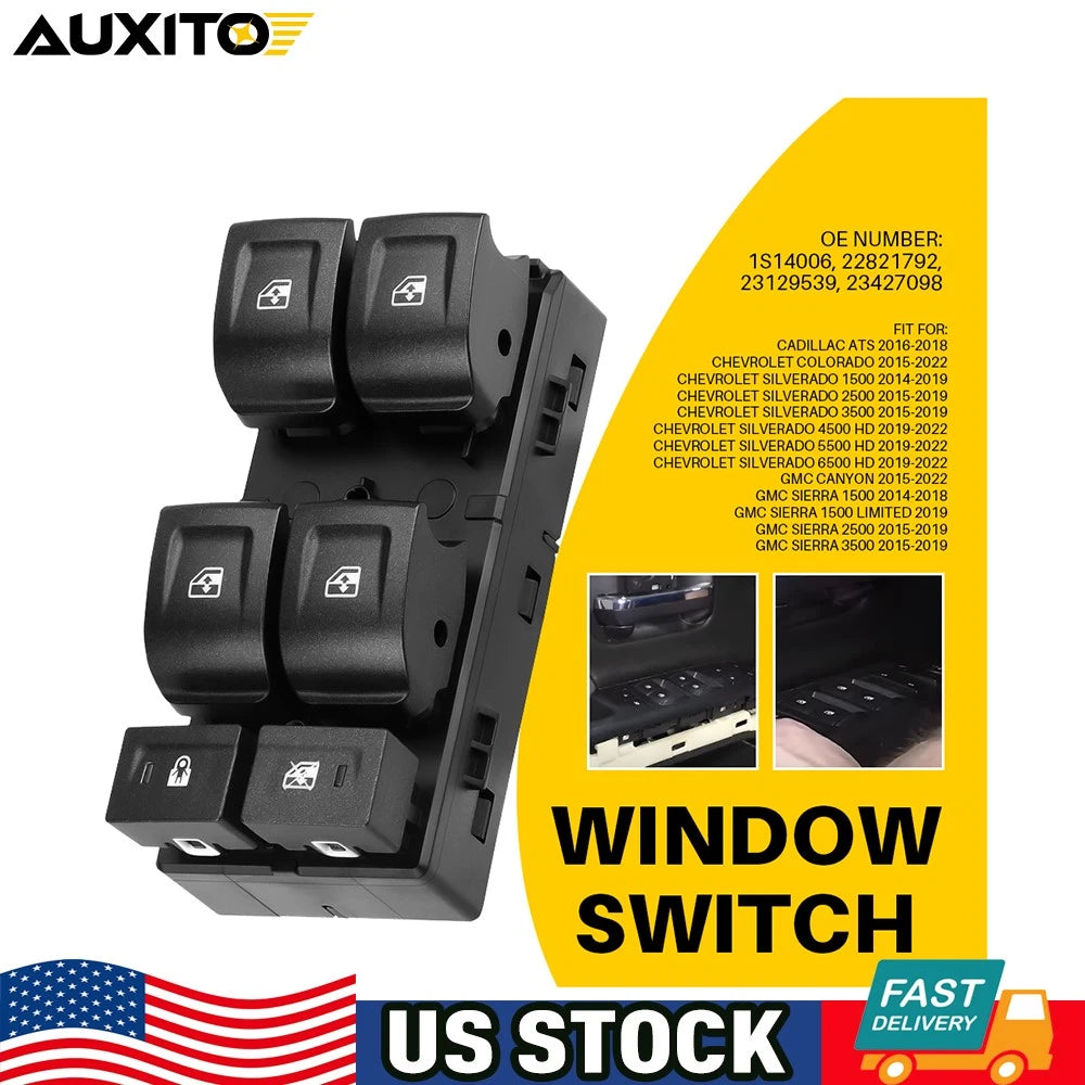 Driver Side Power Window Switch 23427098 for GMC Canyon, Chevy Colorado (2015–2022)