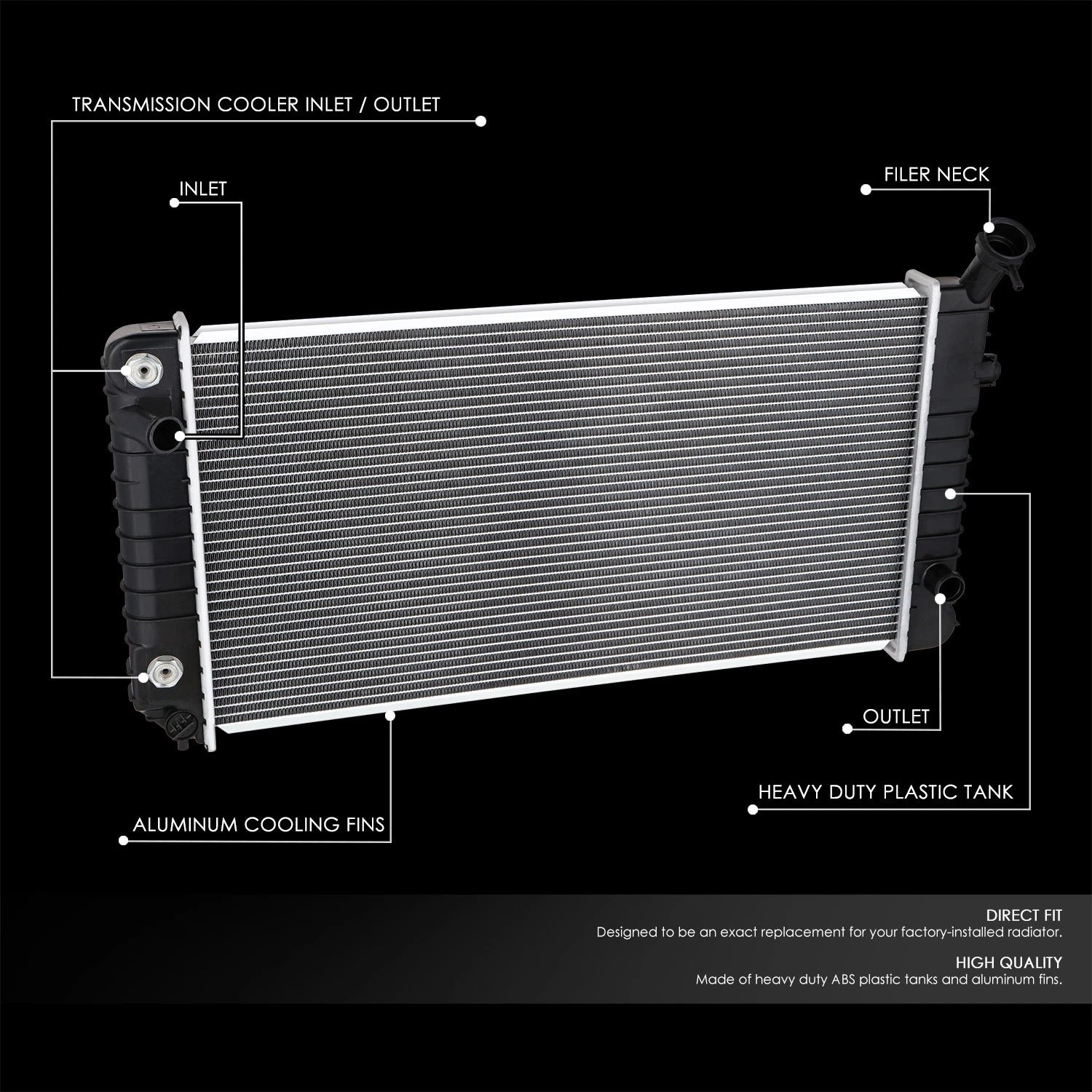 Cooling Radiator for Cutlass Supreme Lumina (1991–1994) 1216 Aluminum