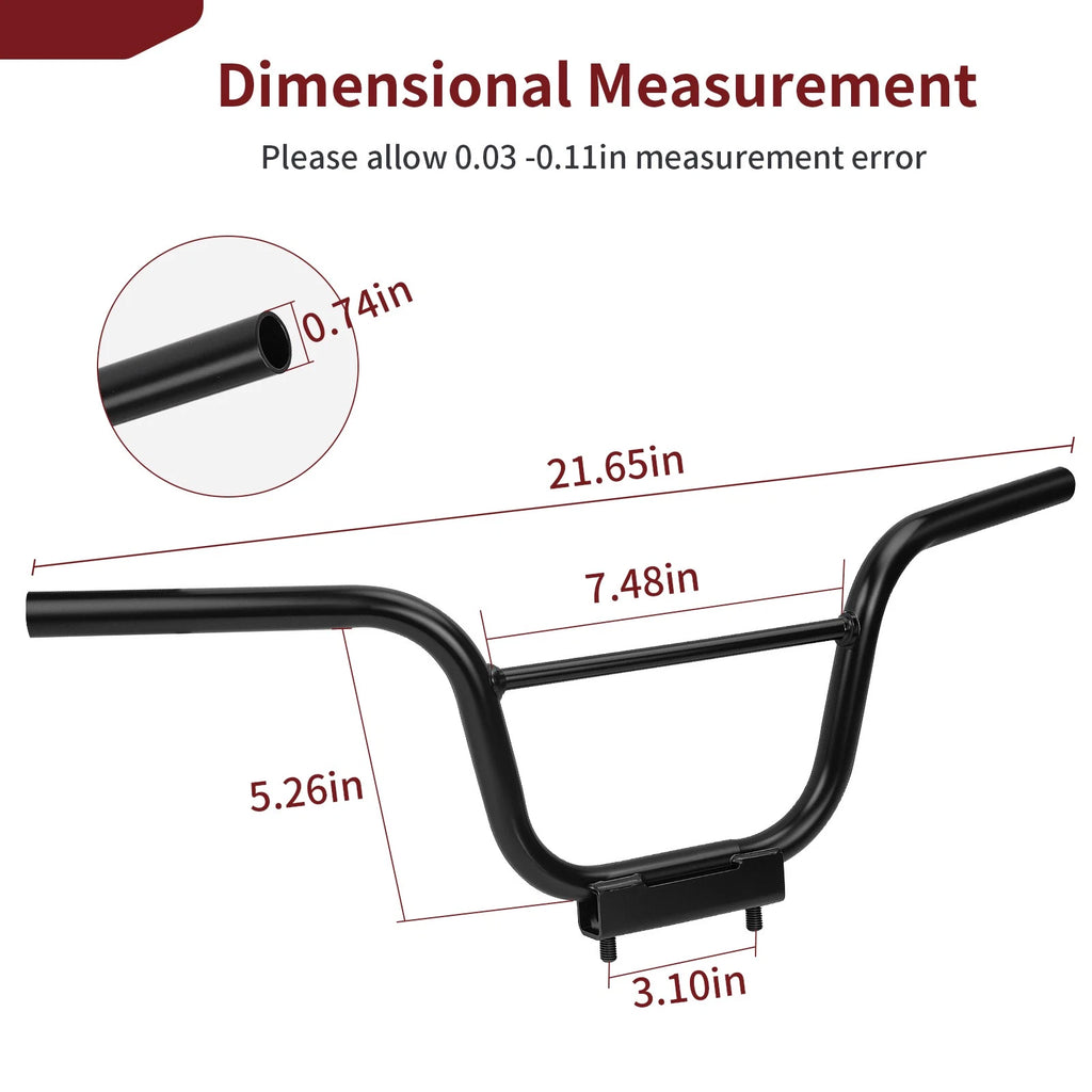 Set of 2 Black Handlebar Steering Bars for Honda CRF50F (2004–2023) 53100-GEL-306