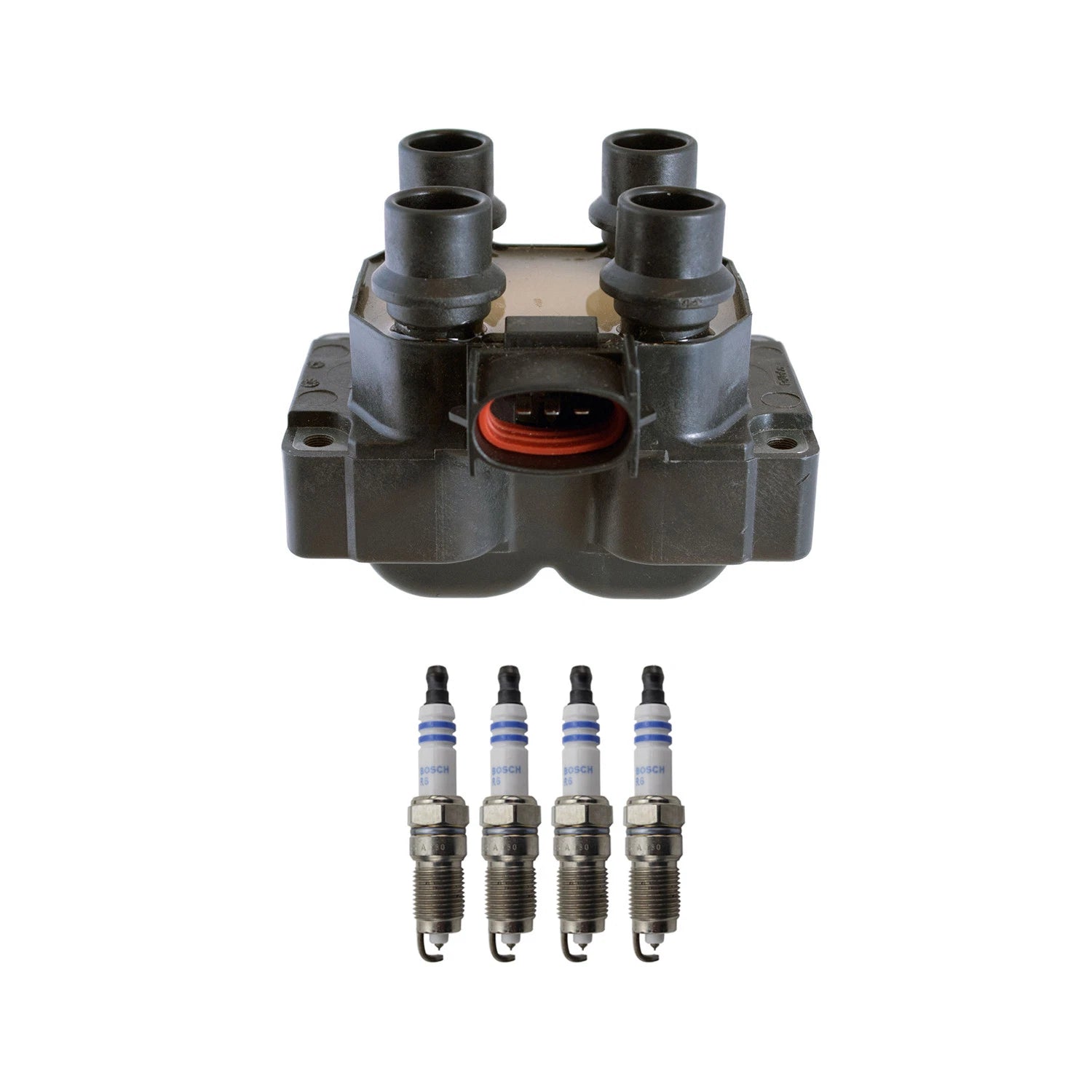 Set of 4 Denso Ignition Coils & Bosch Platinum Spark Plugs for Escort Tracer (L4)