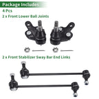 Set of 4 Front Suspension Kit Sway Bar Link Ball Joint for Toyota Sienna  No.K90346