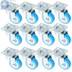 12 Piece 2" Swivel Caster Wheels with Polyurethane and Double Ball Bearing
