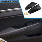 Set of 2 Rear Door Panel Armrest Covers for Honda Pilot (2009–2015) Black