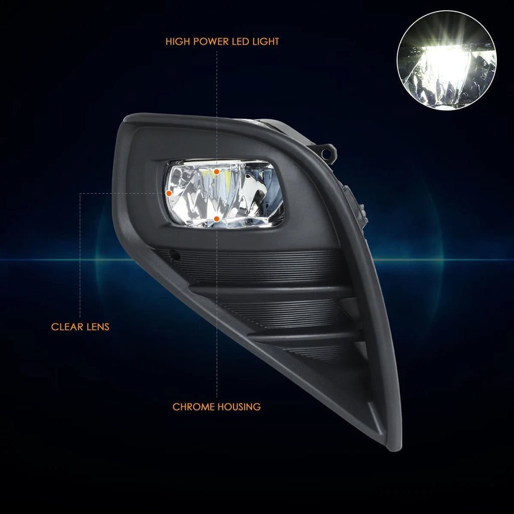 Clear Lens LED Front Driving Fog Lights for Highlander (2020–2024)