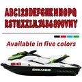 Set of 4 Red Marine Boat Sticker Decals A-Z & 0-9 Numbers