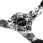 NRG 35cm 3" Deep Dish Black Leather Steering Wheel for Universal