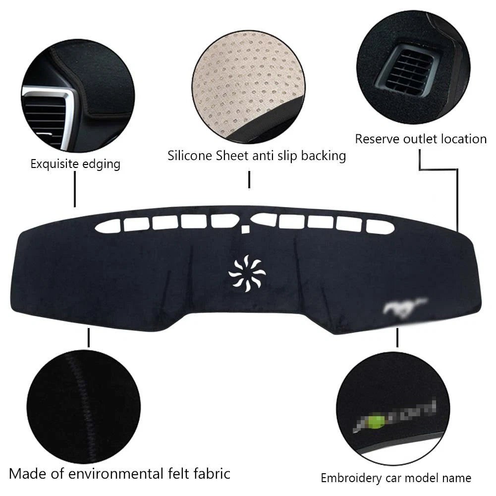 Dash Cover Mat for Ford Mustang (2015–2017) - Black