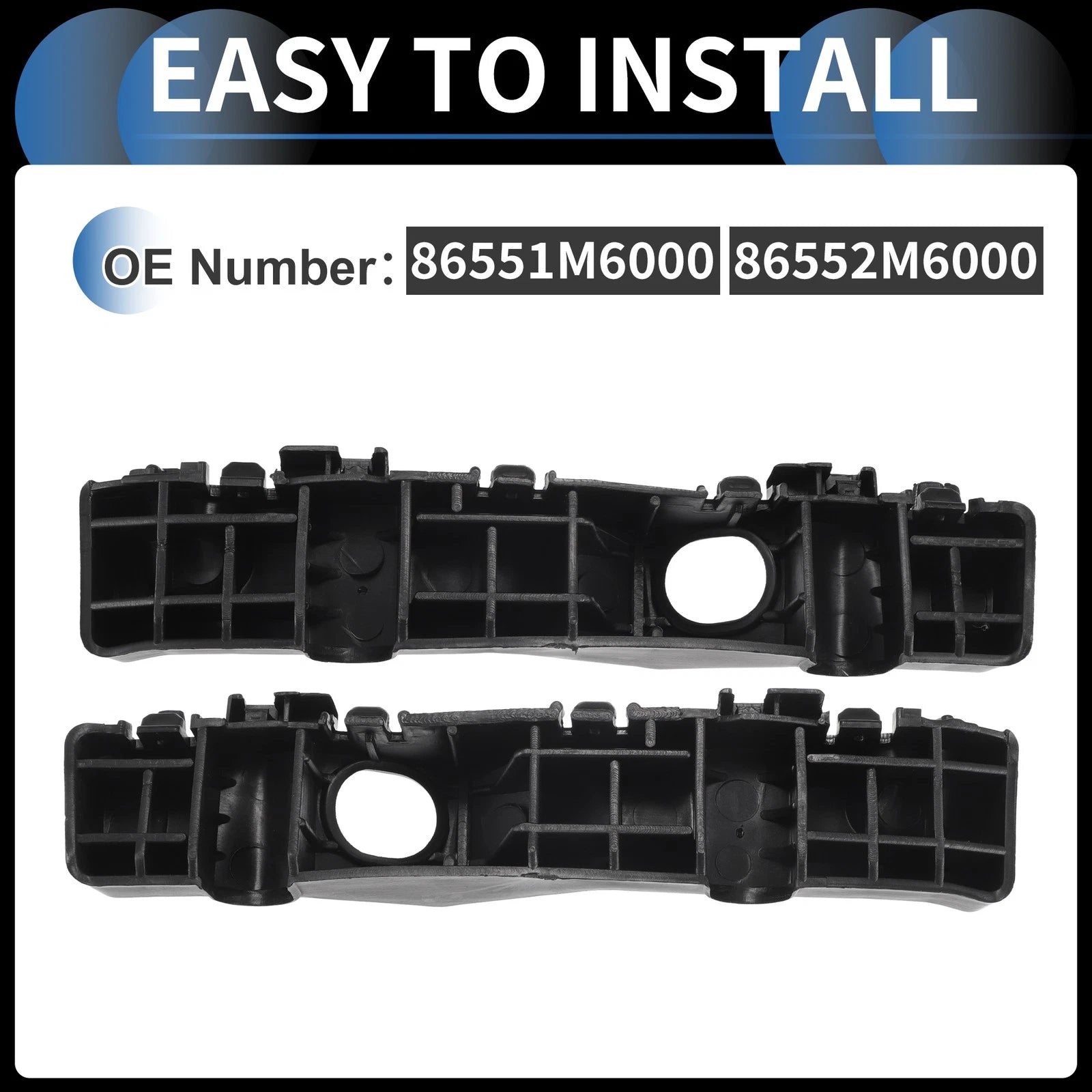 1 Pair Front Bumper Retainer Bracket No. 86551M6000 for Kia Forte (2019–2021)