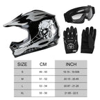 Youth Offroad Motocross Helmet, Gloves, Goggles for ATV Motorcycle (DOT)