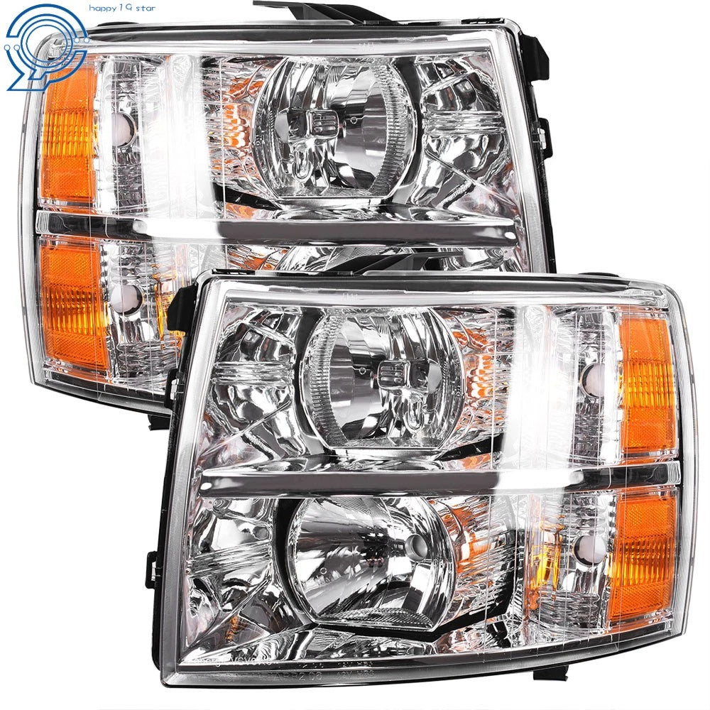 Set of 2 Headlights for Chevy Silverado 1500 2500 HD (2007-2014)