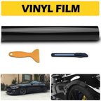 59" x 11.8" Gloss Black Vinyl Wrap Film for Automotive Use