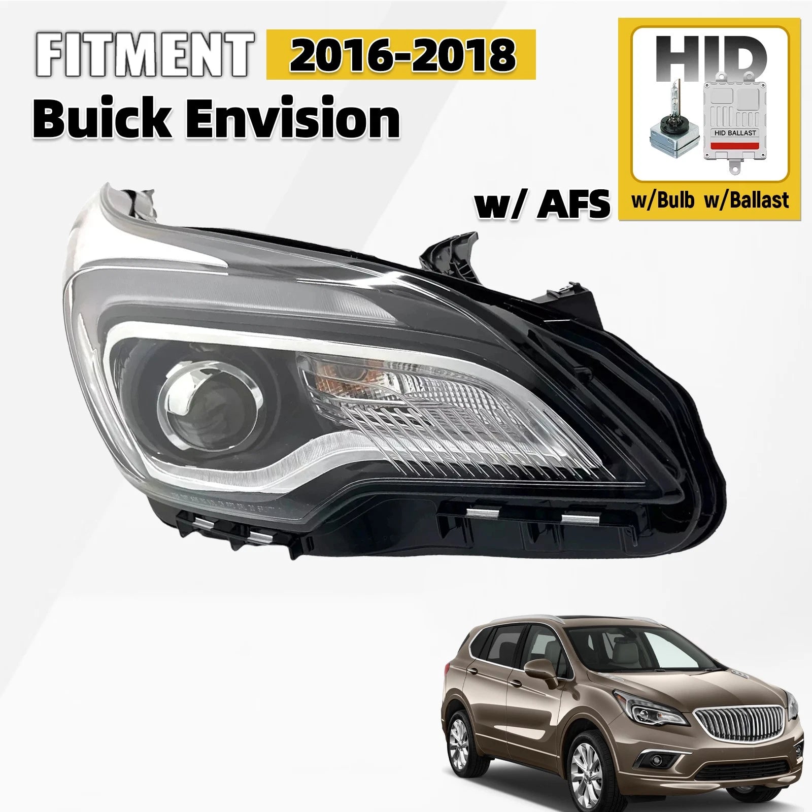 HID/Xenon Headlight with Bulb & Ballast for Buick Envision (2016–2018)