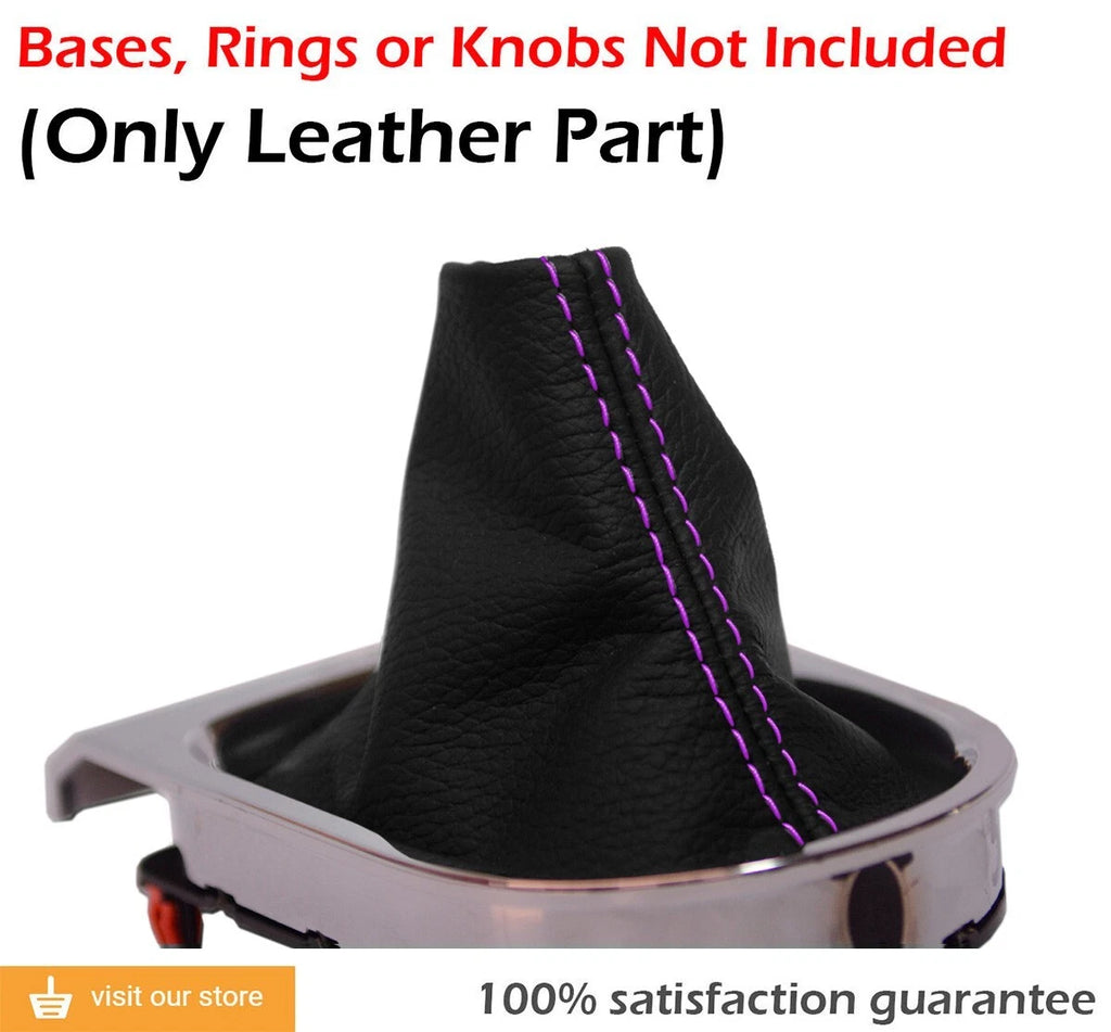 Manual Shift Boot Leather for Ford Mustang (2015–2020) Purple Stitch