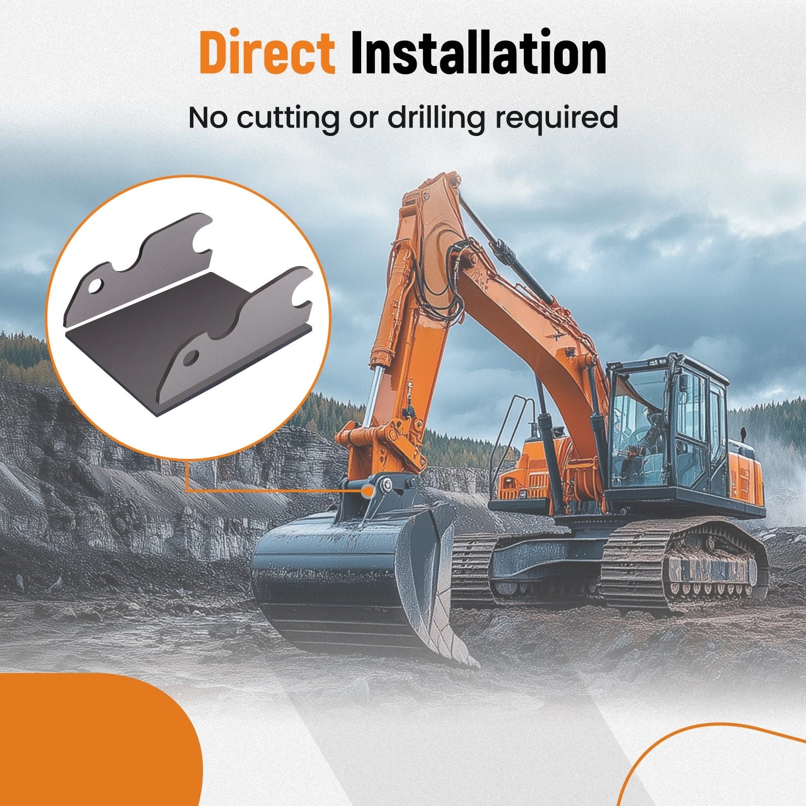 Steel Quick Attach Mounting Plates for Kubota U-55 KX057 KX191 (2010–2023)