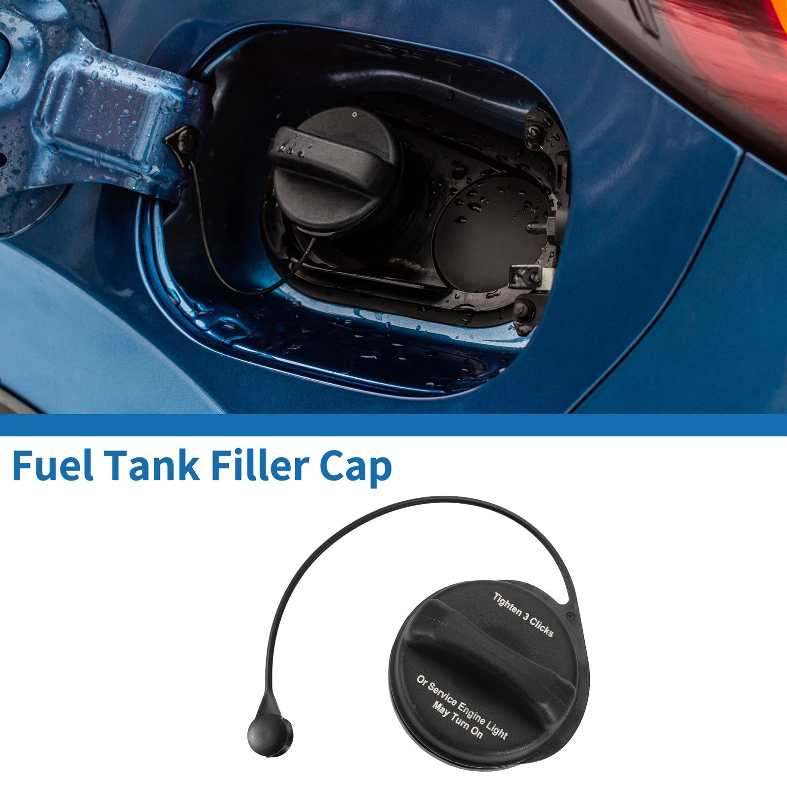 Gas Fuel Filler Cap No. 20914961 for Cadillac DTS (2010–2011) Black White