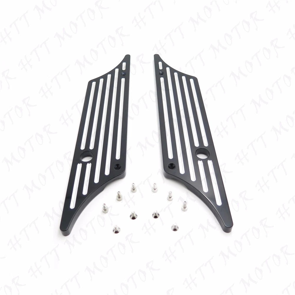 Black Billet Saddlebag Latch Cover for Harley Touring (1993–2013)
