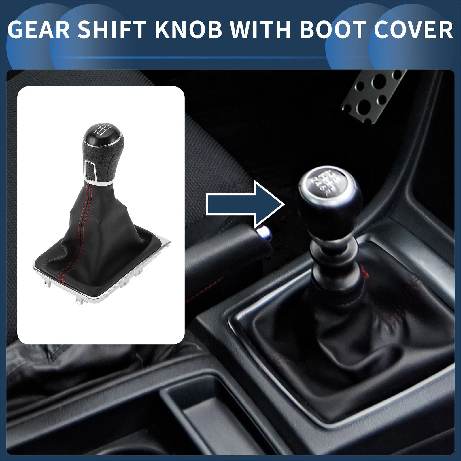 6 Speed Gear Shift Knob with Cover No.3AA711113A for VW Passat (2013–2021)