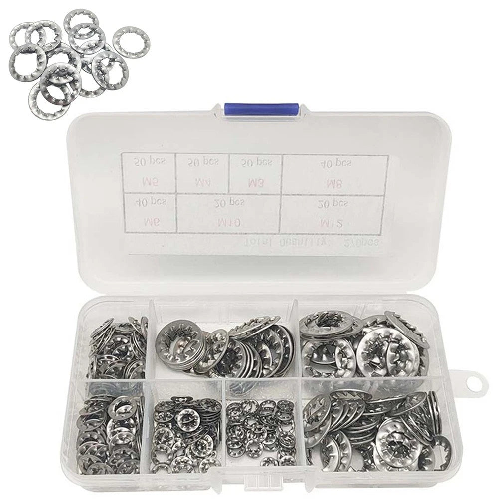 270Pcs Anti-Loosening Washers for Reliable Fastening (304 Stainless Steel)