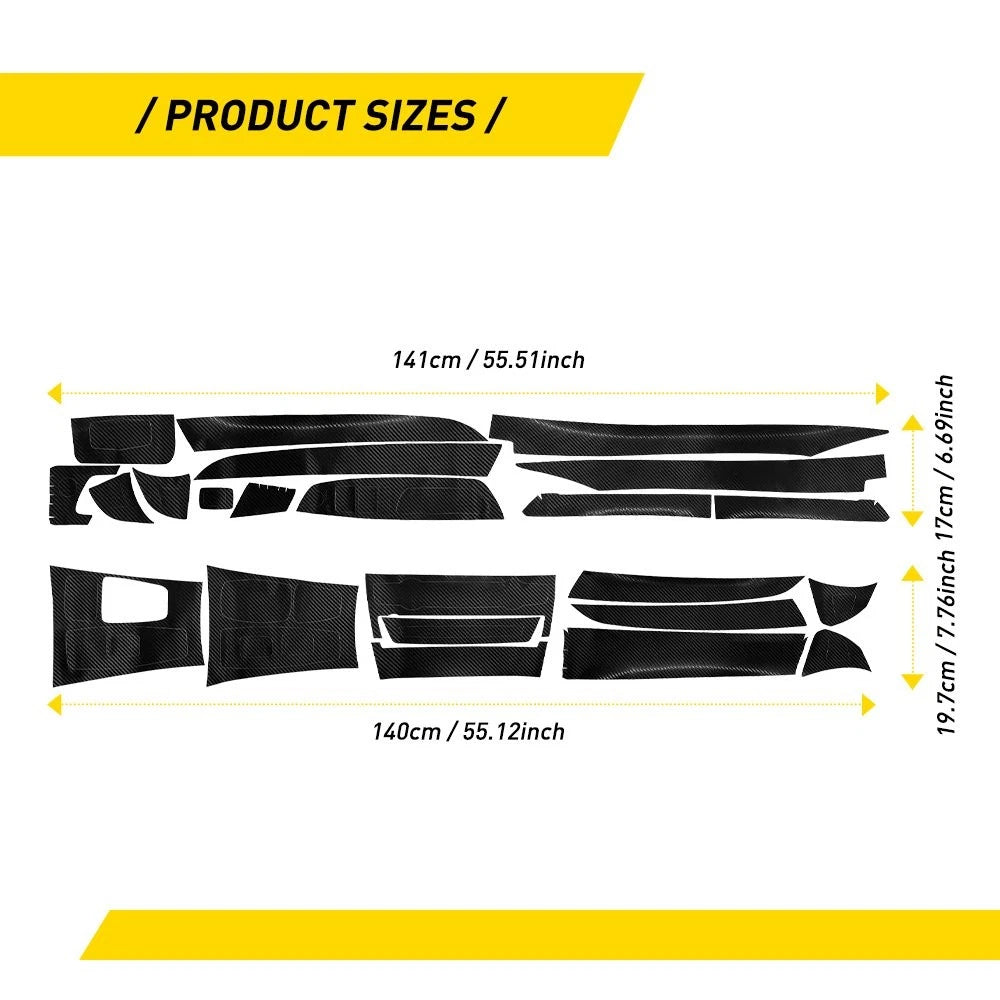 3D Matte Carbon Fiber Interior Trim Decals for BMW X5 E70 X6 E71 (2008–2014)