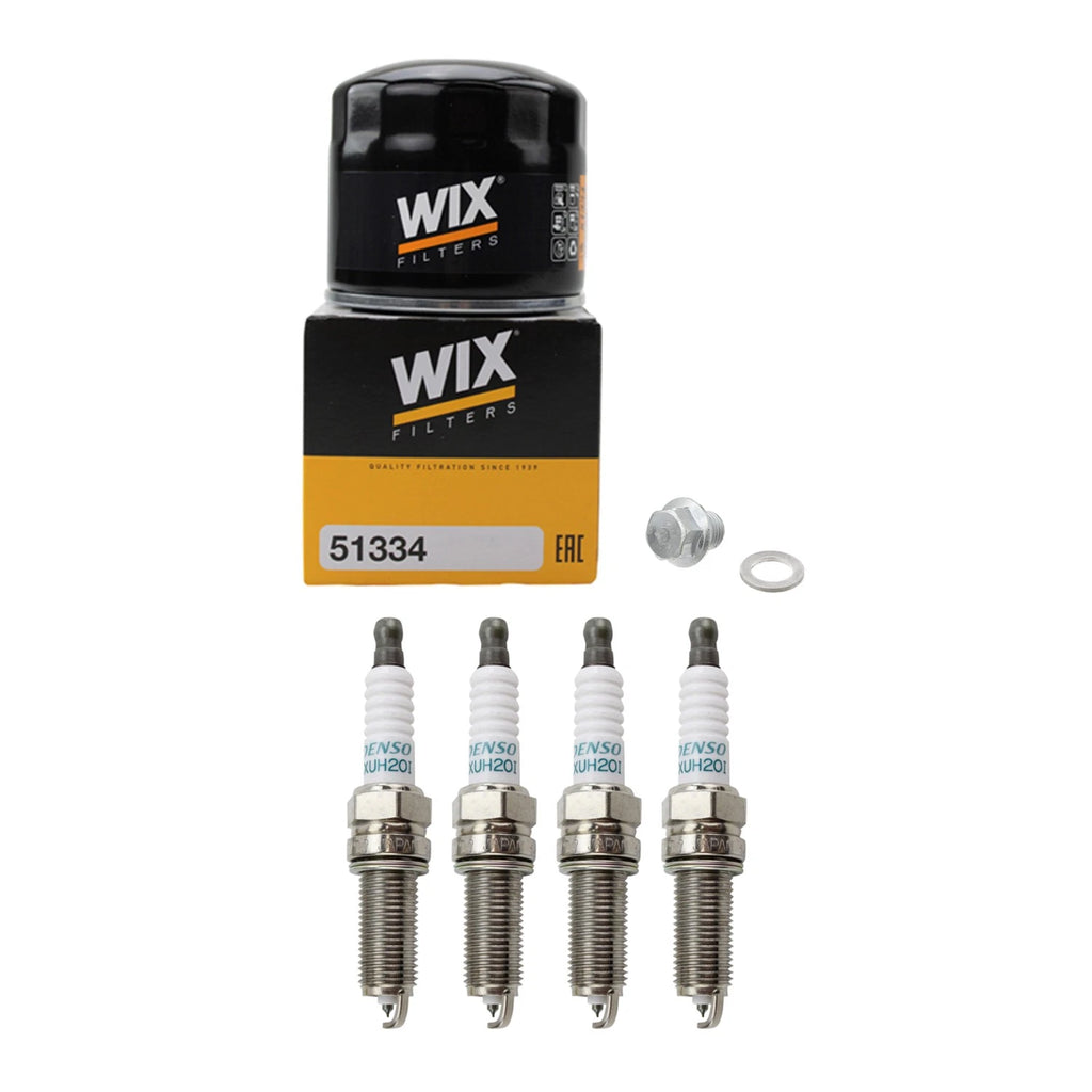 Wix Engine Oil Filter & Denso 4 Iridium Spark Plugs for Kia Rio