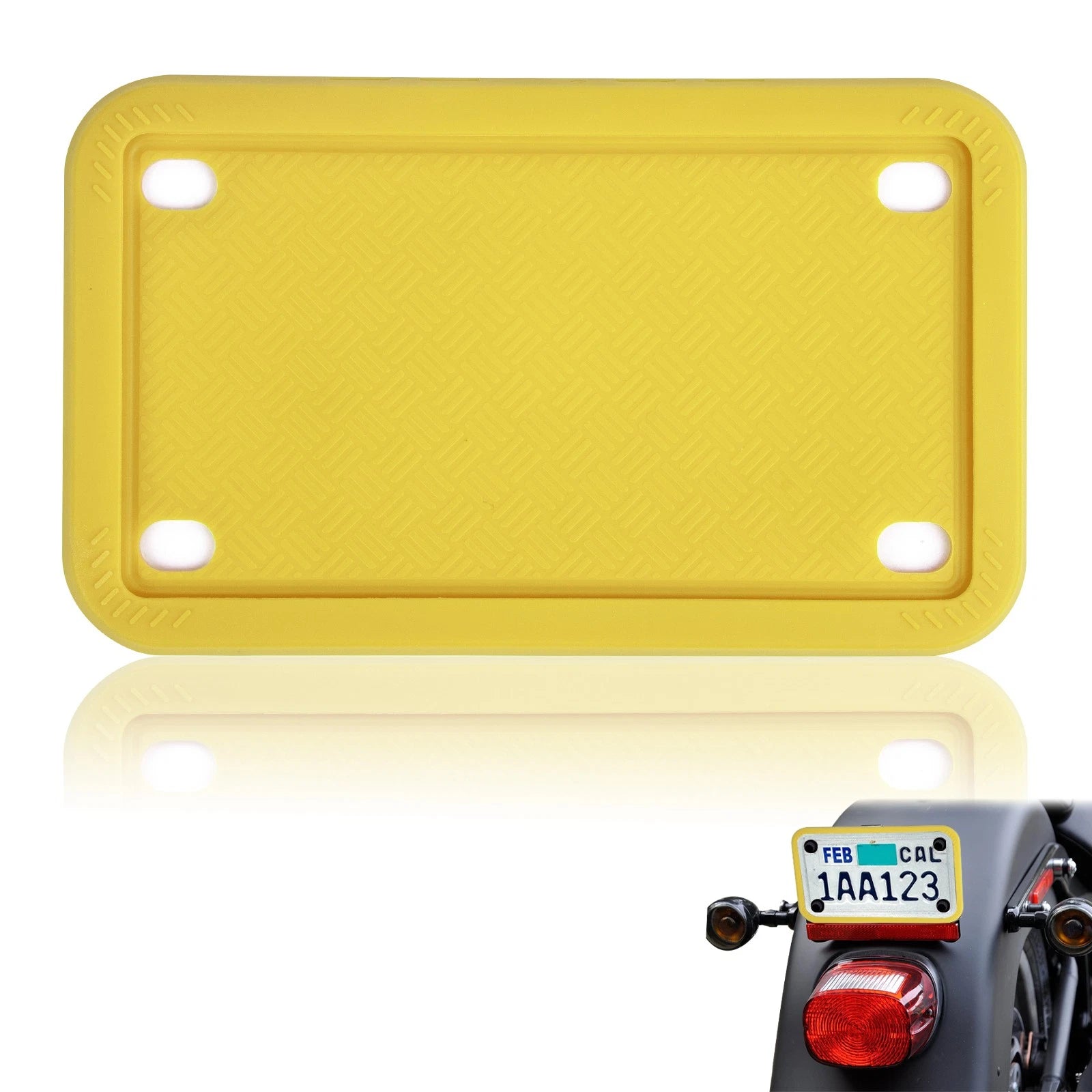 Yellow Motorcycle Silicone License Plate Frame for Universal (Universal)