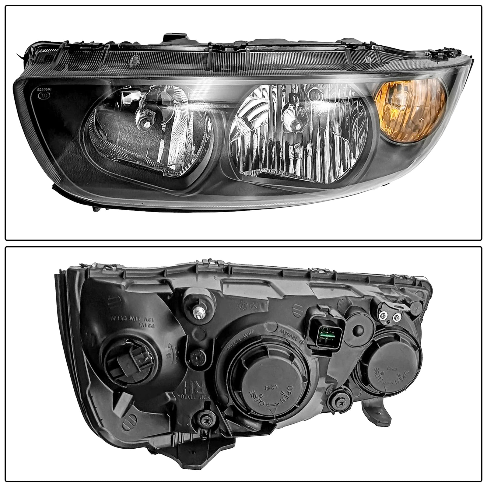 Set of 2 Halogen Headlights for Hyundai Elantra (2004-2006)