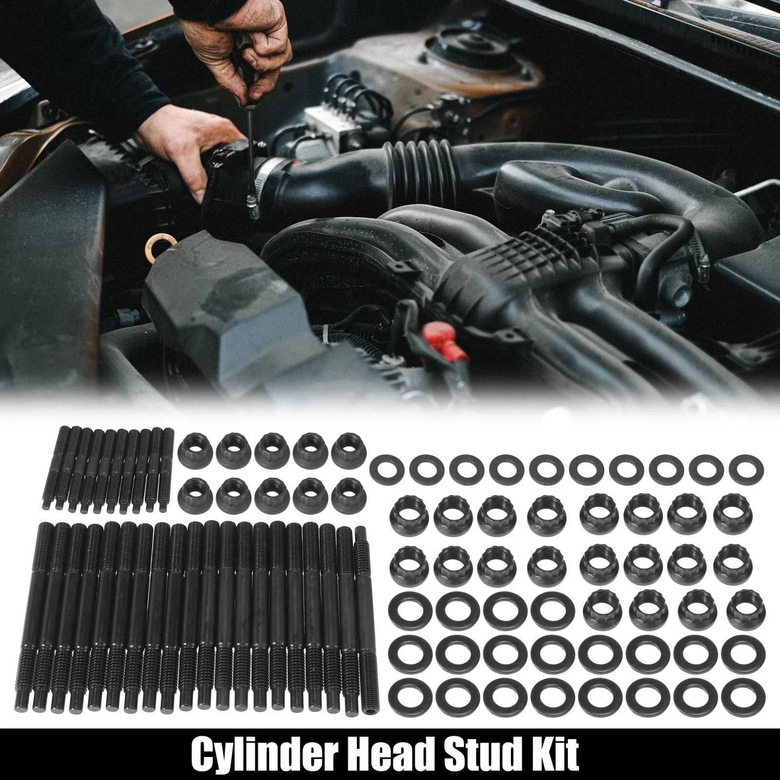 Cylinder Head Stud Kit for Chevy LS1 LS6 5.3L 5.7L 6.0L Engine (2004-2006)