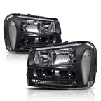 Headlight Set of 2 for Chevrolet Trailblazer (2002–2009) Black Housing