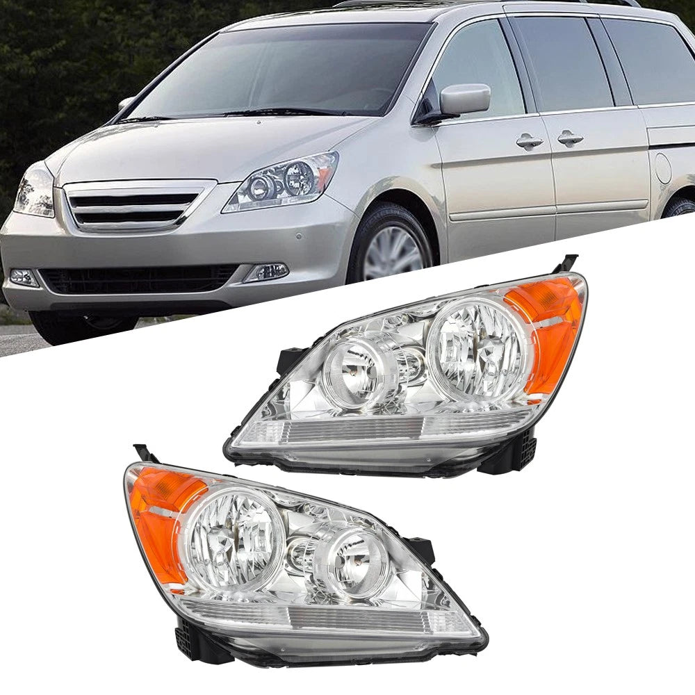 Set of 2 Halogen Headlight Assemblies for Honda Odyssey (2005–2010)
