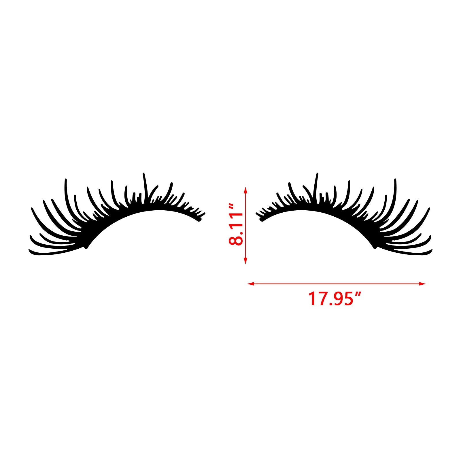 18" Car Eyelashes Decal Sticker Badge for Headlight & Fog Light 2-Pack (Universal)