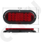 2X 6" Red LED Truck Tail Brake Light for Pickup (21 LED)