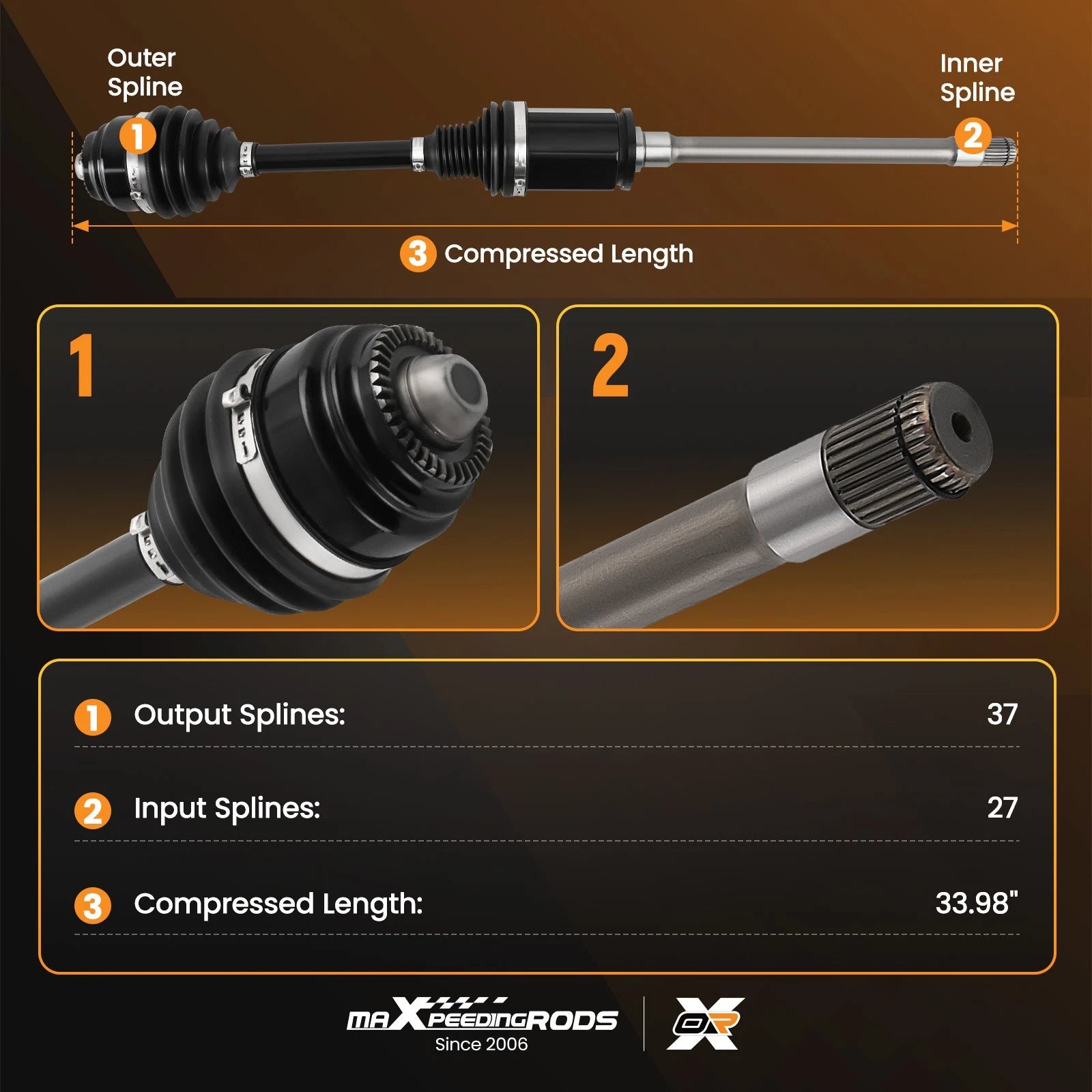 CV Axle Shaft Assembly for BMW XDrive Front Sides (2017–2018)