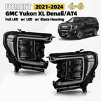 Full LED Black Headlight Set for GMC Yukon XL Denali/AT4 (2021–2024)