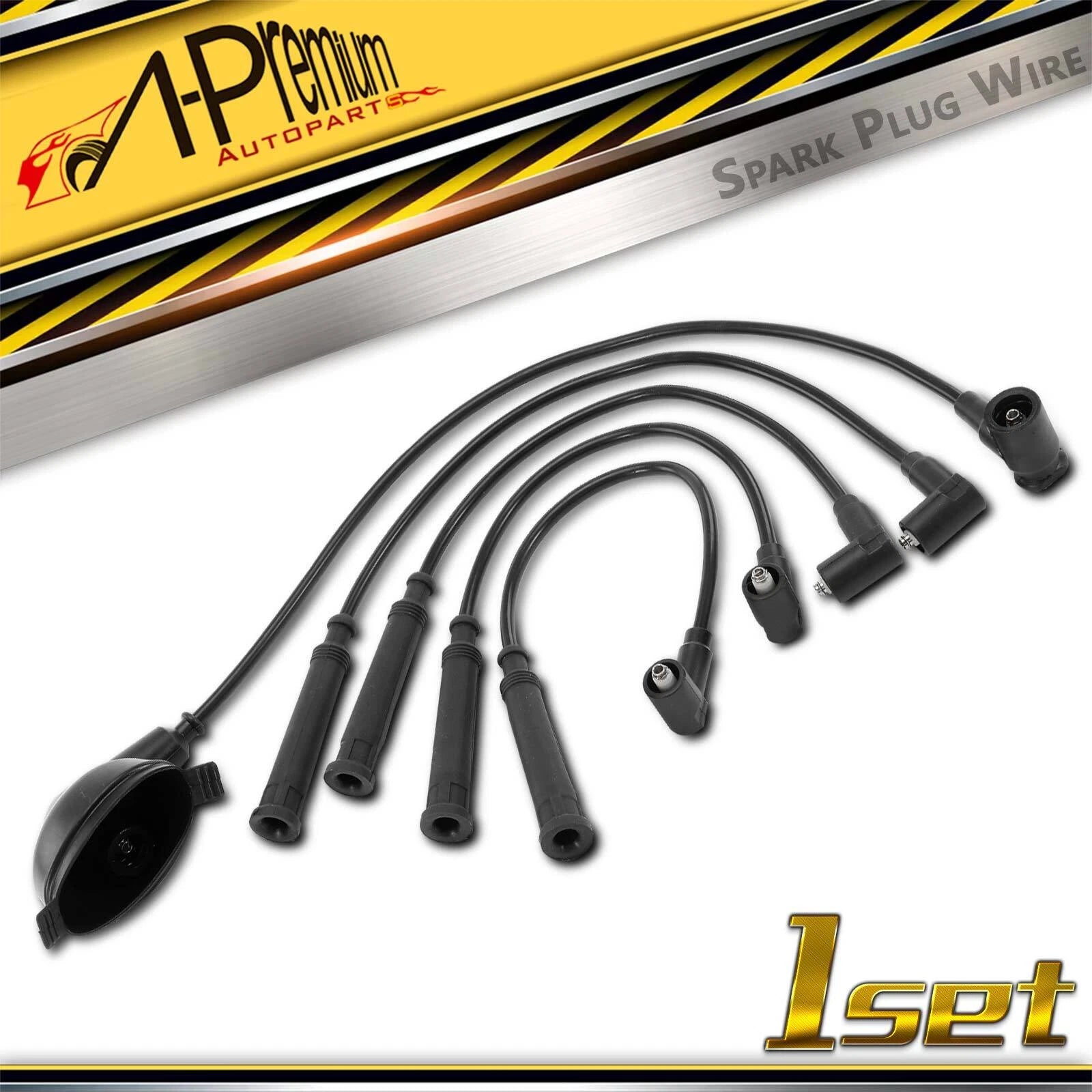 5X Black Spark Plug Ignition Wire Sets for BMW E30 318i (1984–1985)