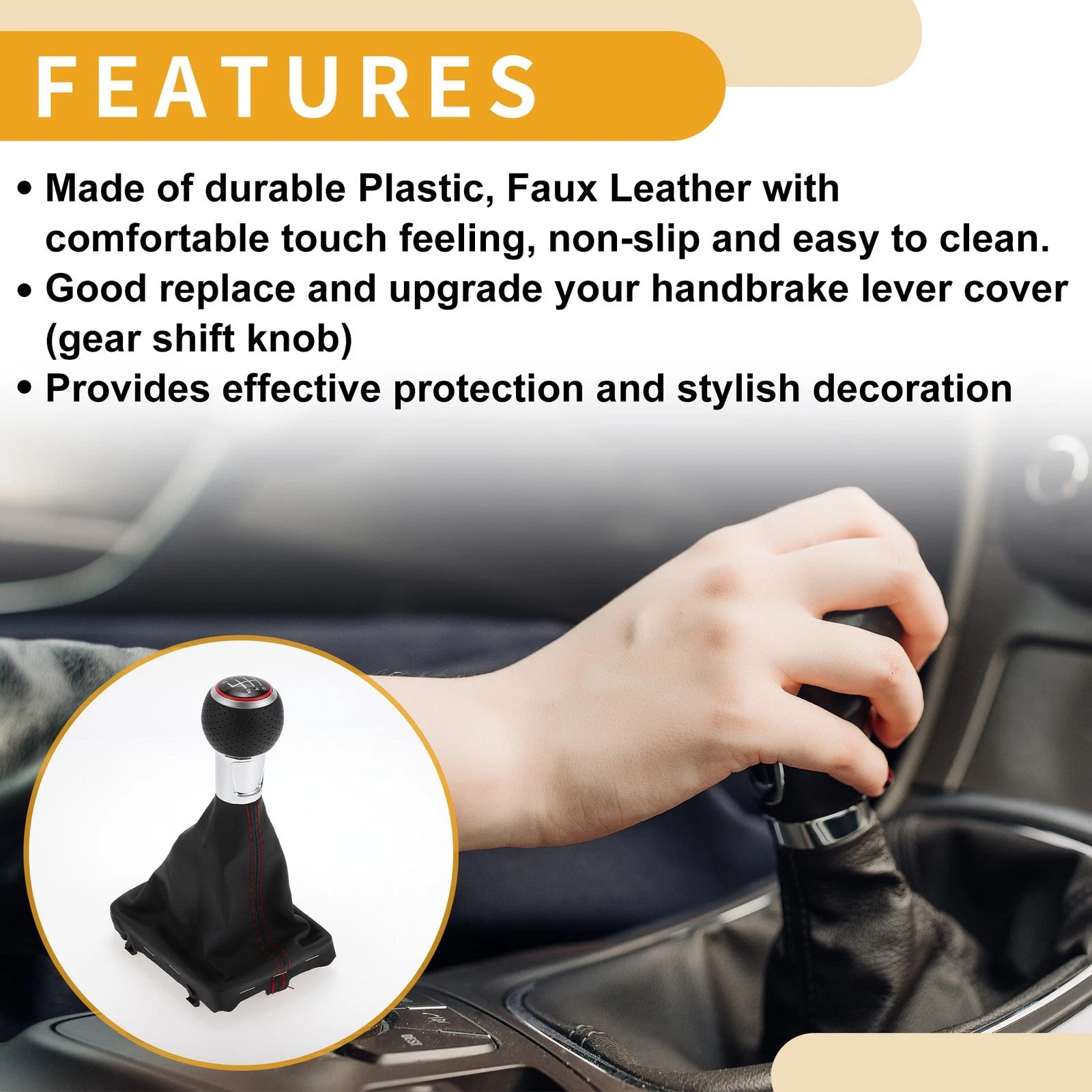 6 Speed Gear Shifting Lever Knob with Cover for Audi A3 (2013–2020)