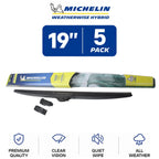 Set of 5 Michelin WeatherWise Hybrid Wiper Blades 19" for All Vehicles