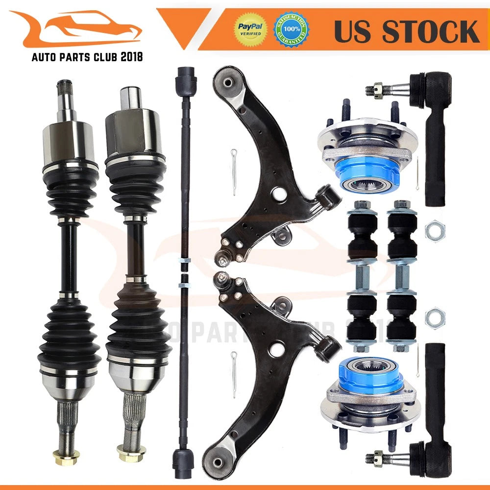 Set of 2 Front Control Arm Wheel Hub Bearing CV Axle Shaft for Buick Regal (2003–2004)