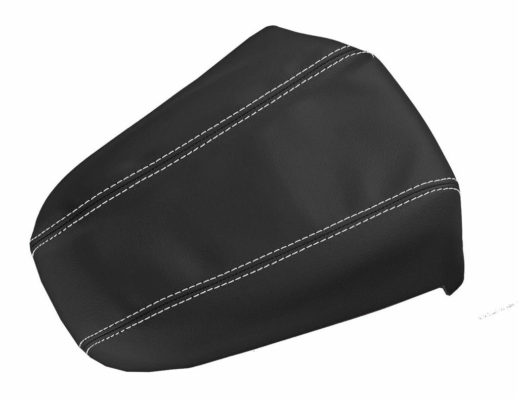 Leather Console Lid Armrest Cover for Kia Sportage (2011–2016) White Stitch