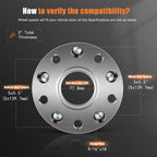 Set of 4 Wheel Spacers 2" 5x5.5 for Chrysler Aspen Dodge Dakota Durango Ram 1500