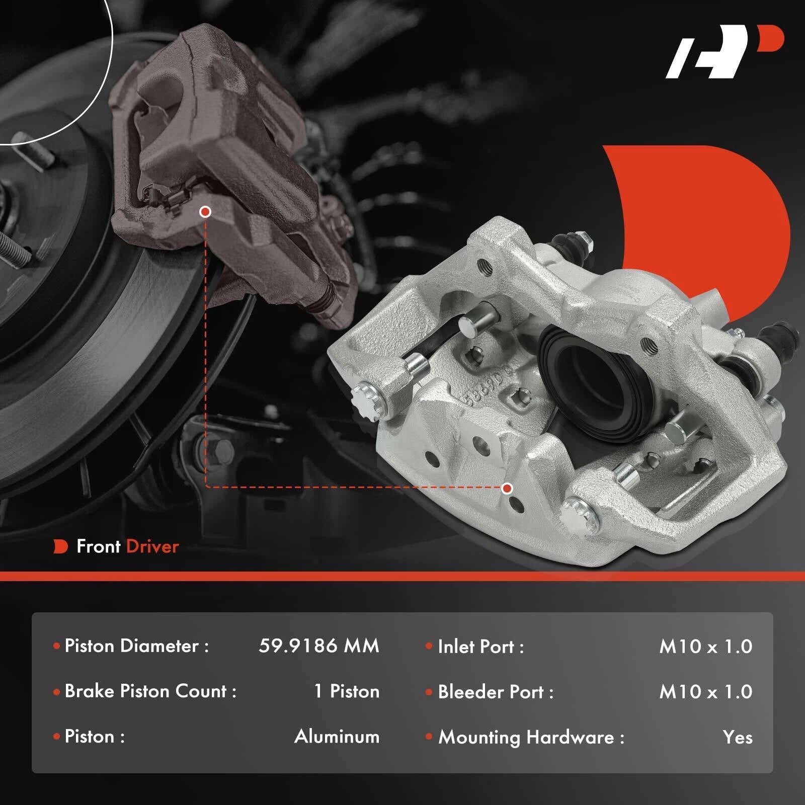 Front Left Brake Caliper for Benz W205 C218 C350 W212 E250 E350 E400 (2015-2020)