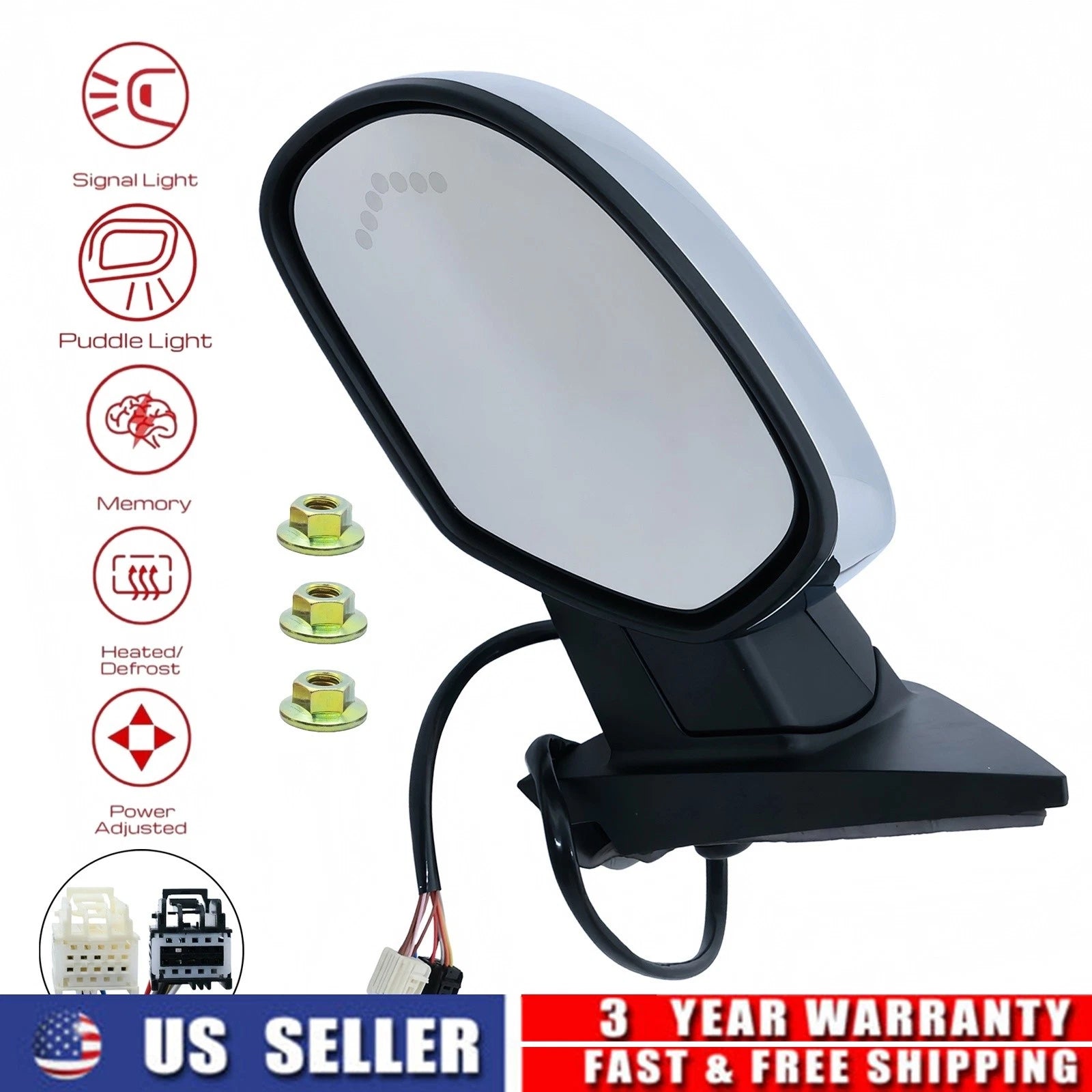 Heated Memory Driver Side Power Mirror for GMC Sierra 2500 HD, 3500 HD (2009–2014)