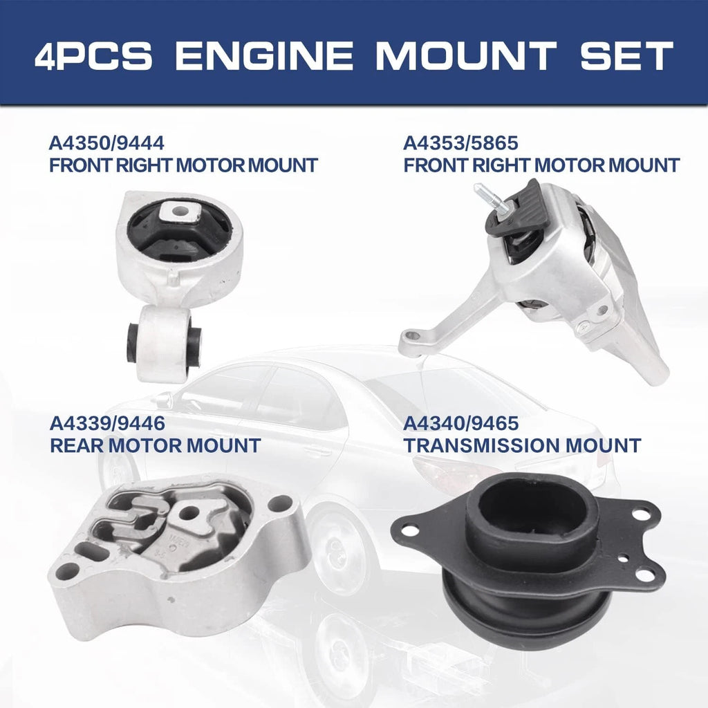 Engine Motor Transmission Mount Kit for Nissan Altima (2007–2015) L4 2.5L CVT