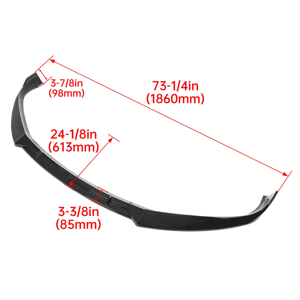 Glossy Black Splitter Spoiler Front Bumper Lip for Tesla Model S (2016.5–2020)