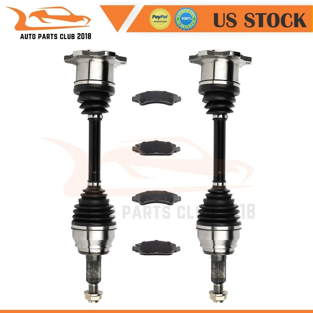 Front CV Axle Shaft & Brake Ceramic Pads for GMC Yukon (2011–2014)